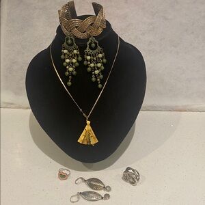 Braided Metal Cuff bangle plus 6 items bundle